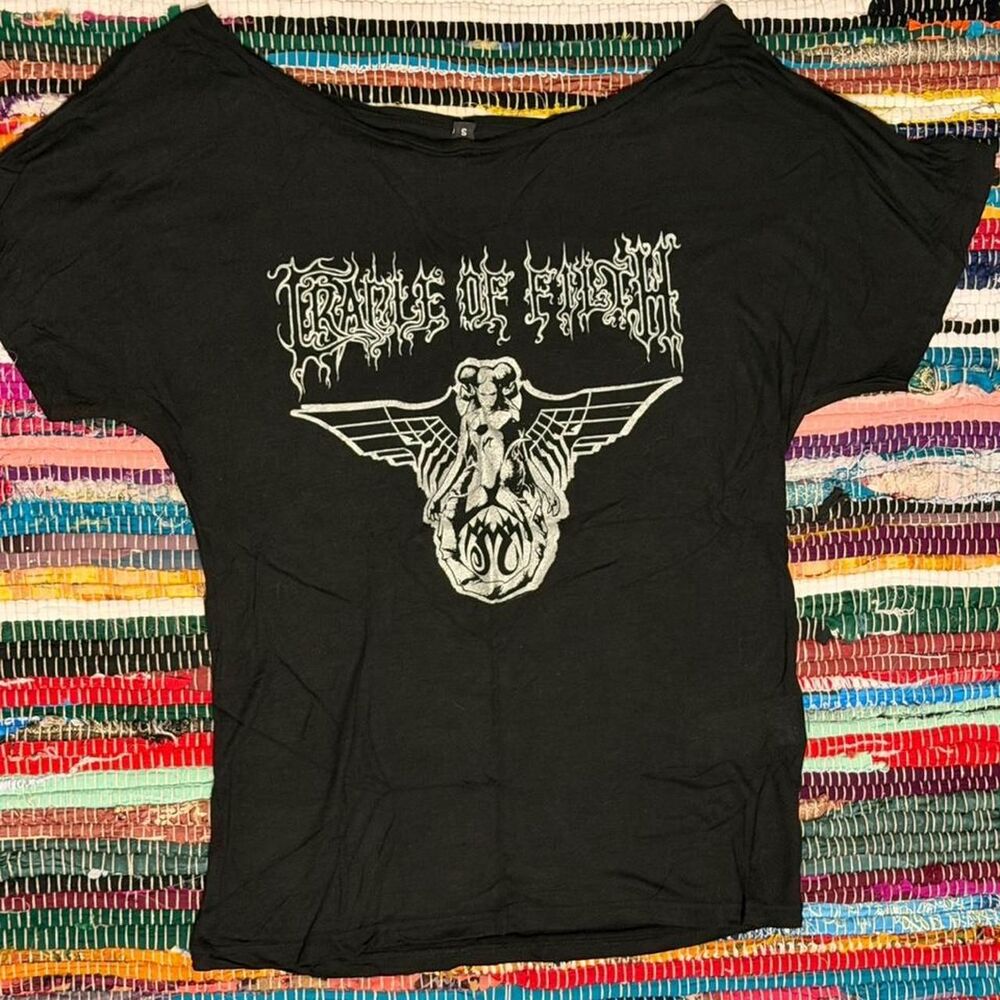 Cradle of Filth Women's Black w/ Silver Ink Baby Tee